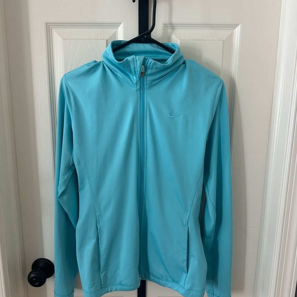 Nike Women’s Aqua Blue Dri-Fit Zip-Up Jacket